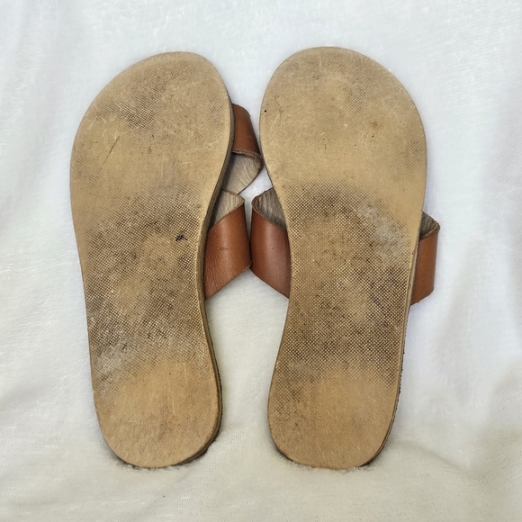 Sseko Slide Sandal Leather Caramel Brown Cross Strap Womens Size 7‎ - Picture 4 of 9